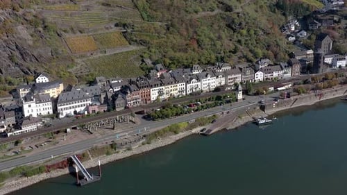 Small Town on the Banks of the Rhine Valley Lof Germany