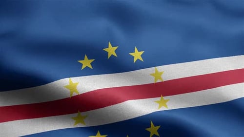 Realistic Cape Verde Flag Waving Animation