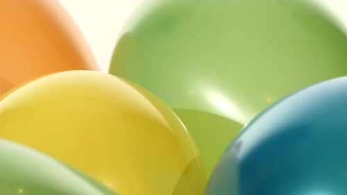 Background with Lot of Multicolored Balloons, Rotation, Close Up
