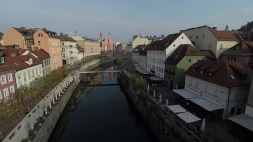 High angle view of Ljubljanica River