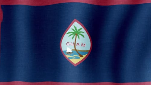 Realistic Fabric Waving Flag of Guam Animation