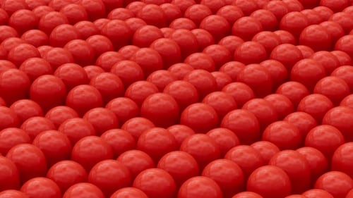 Red Spheres Wave Motion Abstract Seamless Loop Background