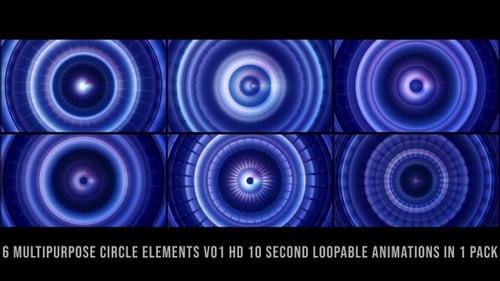 Multipurpose Circle Elements Blue V01