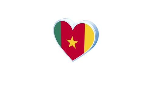 Animated Cameroon Flag Heart Icon