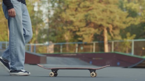 Young Adult Doing a Skateboard Trick