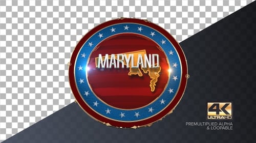 Maryland United States of America State Map with Flag 4K