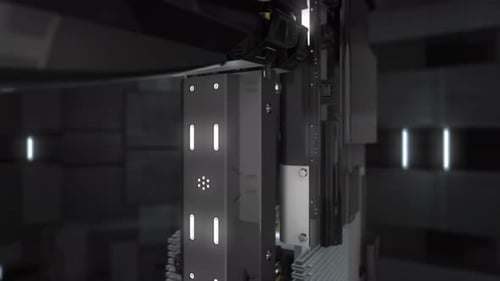 Futuristic Mechanical Assembly Machine Image Reveal