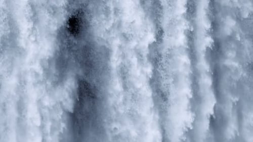 Majestic Waterfall Flowing Forcefully Downward