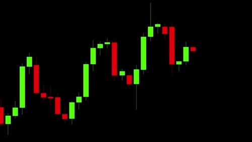 Stock Market Charts on Black Background