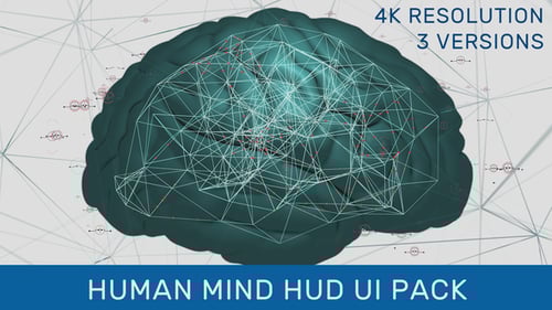 Animated Human Brain with Digital Neural Network Connections