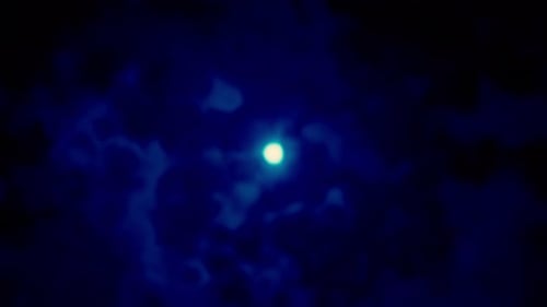 Abstract White Star Absorbing Energy Rays Before Explosion in the Blue Sky