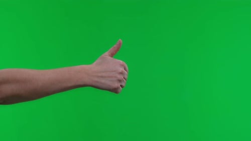 Hand Gives Thumbs Up on Green Screen