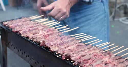 Skewers on the grill