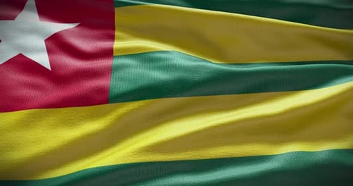 Togo National Flag Waving Animation