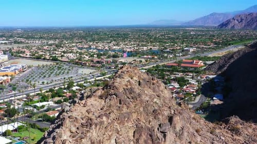Desert City View Overlooking Palm Springs Landscape