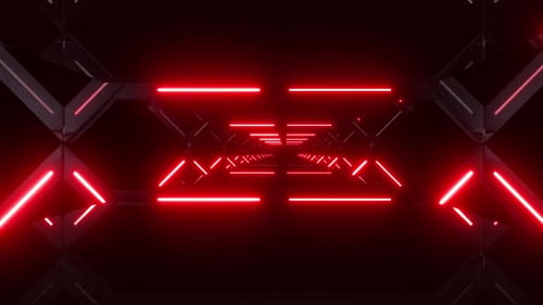 Corredor de neón rojo 4k
