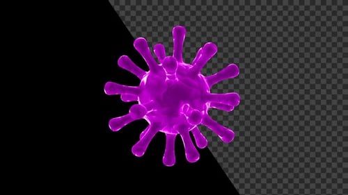 3D Purple Virus Cell Rotating Loop