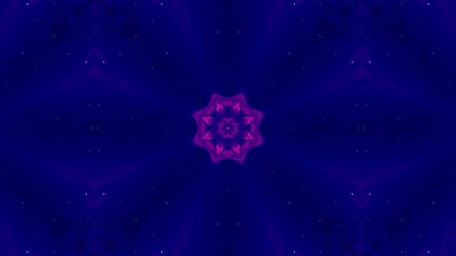 Abstract Kaleidoscope Mandala Glowing Pink Purple Background Loop