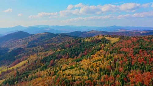 Aerial Drone Video Flying Over Carpathians Mountains, Ukraine, Europe