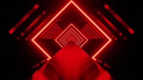 New Hell Red Rhombus Tunnel Background Vj Loop 4K