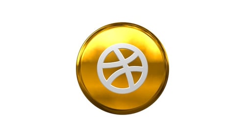 Golden 3D Spinning Coin with Abstract Symbol