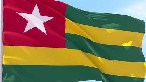 Togo Flag Waving Seamlessly In The Wind