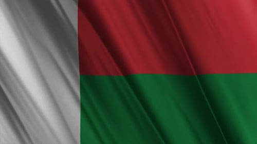 Realistic Waving Flag of Madagascar Loop Animation