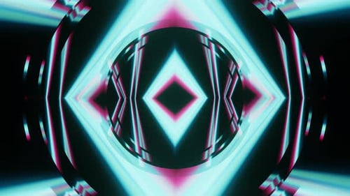 Abstract Glowing Neon Geometric Portal Tunnel Loop Background