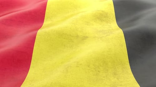 Waving Belgium Flag Animation Loop