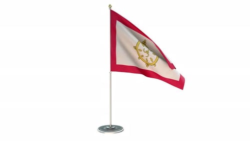 Animated Buddhist Flag on Desk Stand