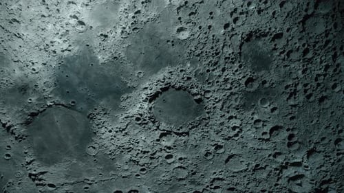 Textured Surface of the Moon Close-up in Motion