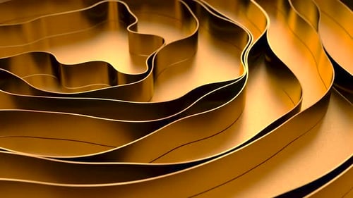Animated Abstract Golden Wavy Lines Seamless Loop Background