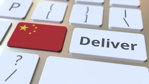 Liefern Sie Text und Flagge Chinas auf der Computertastatur