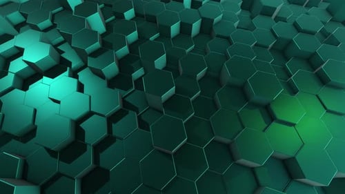 abstract green background with hexagons
