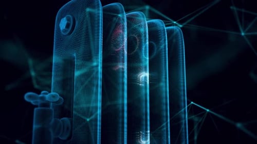 Radiator Hologram In Black Isolated Background Close Up 4k