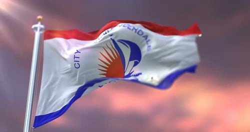 Fort Lauderdale City Flag Waving in Realistic 3D Animation