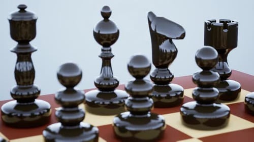 Glossy Chess Pieces Ready for Strategic Game Play