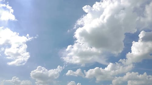 Time lapse of white cloud moving pass around sky background