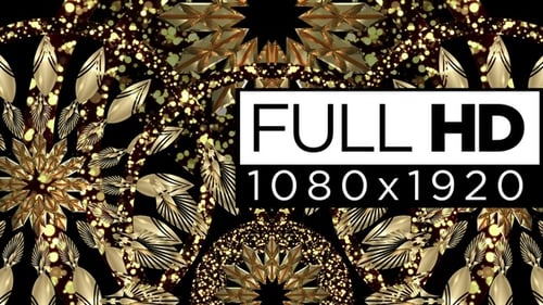 Golden Ornamental Kaleidoscope Glitter Animation