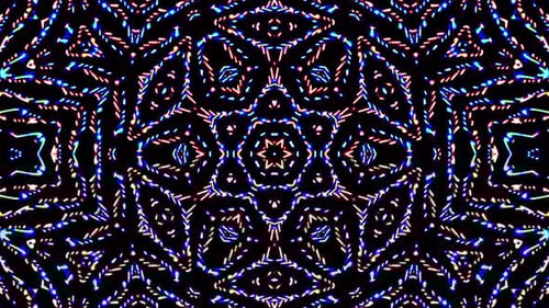 Vibrant Abstract Glowing Geometric Kaleidoscope Background