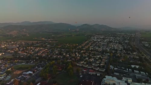 Napa Valley wine country. Homes and business property in local town