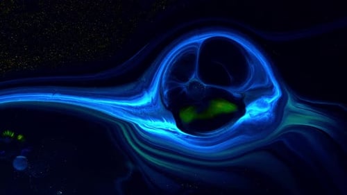 Abstract Swirling Blue and Green Vortex