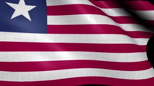 National Flag of Liberia Waving Realistic Animation