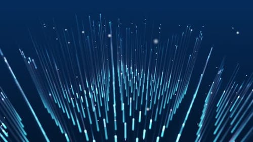 Blue Fiber Optic Data Particles Technology Background