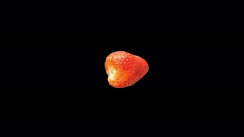 Realistic Red Strawberry Rotating With Alpha Channel