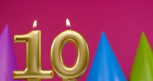 Golden Number Candles Spell Out Ten