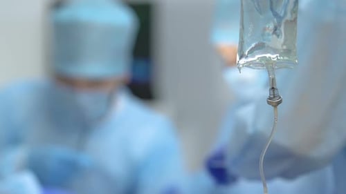 Anesthesia Drip and Qualified Surgeons Operating Patient Hospital, Surgical Team