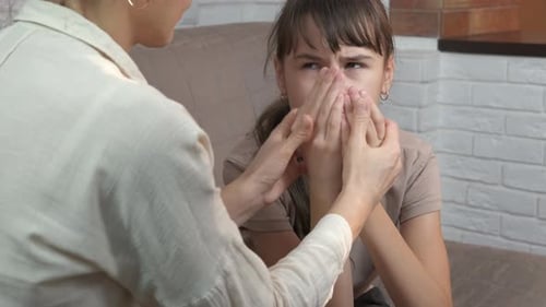 Comforting Child with Compassionate Support at Home