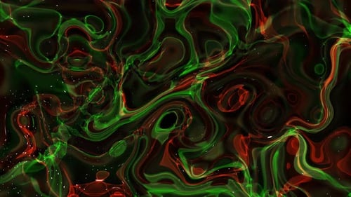 Abstract Fluid Red Green Liquid Motion Background Loop