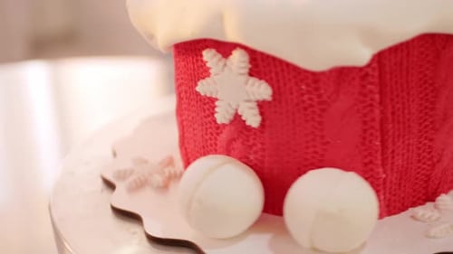 Sehr schöner Winterkuchen für Weihnachten Neujahr Feiertag Geburtstag